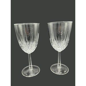 Set of 2 Diamant Cristal D'Arques Durand Crystal Tall Water Glass Stemware